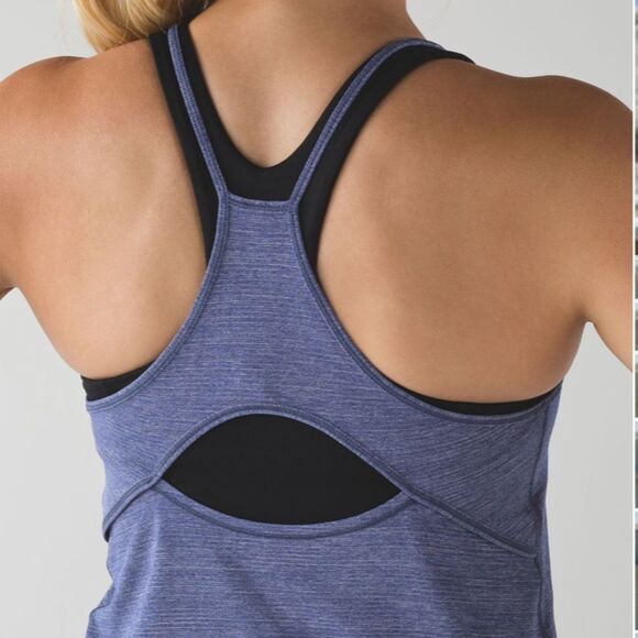 Lululemon Fast As Light Singlet Heathered Emperor Blue Size 10 - Picture 4 of 12